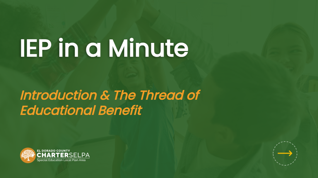 Thumbnail for video titled 'IEP in a Minute: Introduction & the Thread of Educational Benefit