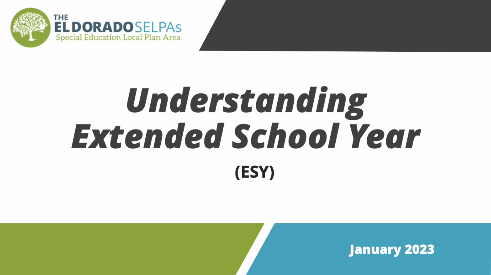 Understanding Extended School Year (ESY) Web Module