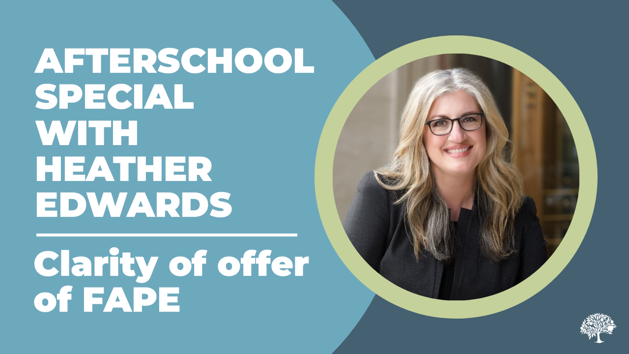 Afterschool Special - Clarity of Offer of FAPE