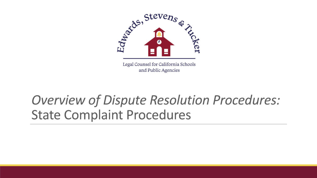 State Complaint Procedures